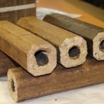 Eurofirewood - fuel briquettes in the form of a multi-faceted beam with a hole for smoke removal