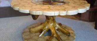 Фото стола из спилов дерева своими руками